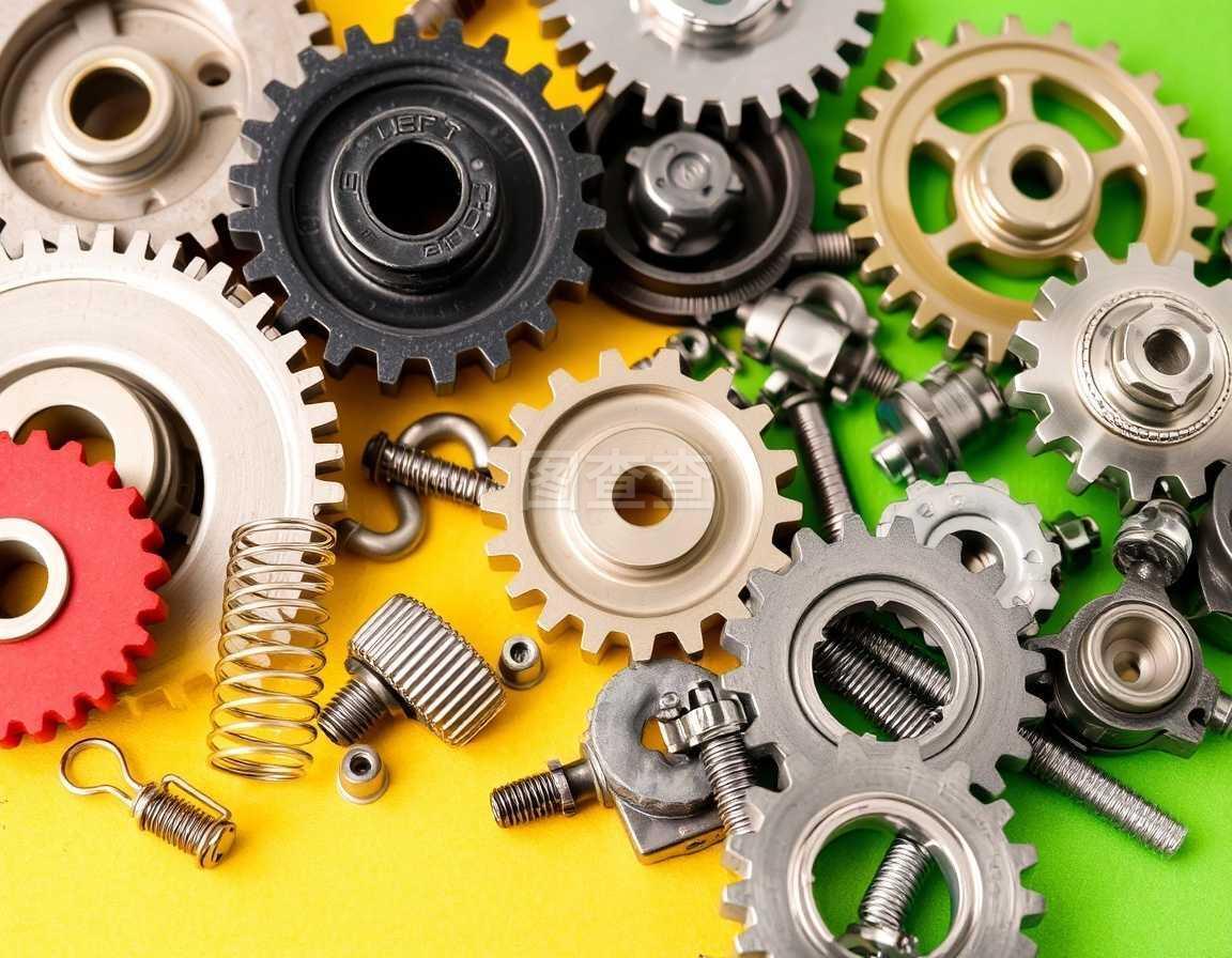 黑色背景上的机械交响 工业物体的精密之美